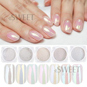 Cross-Border Hot Style Manicure Aurora Pink Fairy Sunglasses Polarized Powder Moonstone Mirror Shell Powder Nail Glitter Jewelry