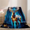 Animal Deer Print Four Seasons Casual Flannel Blanket, Lunch Break Blanket, Air Conditioning Blanket