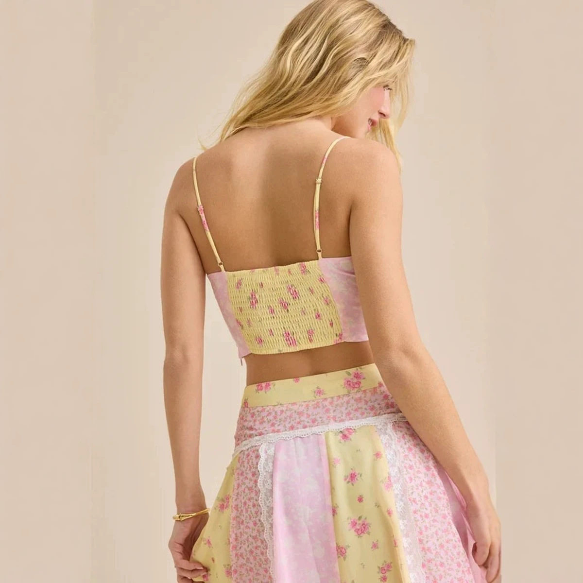 Floral Print Cami Top and Maxi Skirt Set Womens Summer Outfit Lightweight Comfortable Stylish Wholesale Available