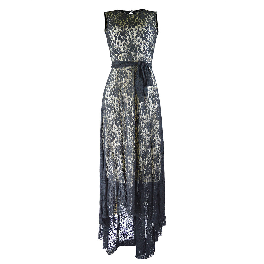 Plus Size Lace Panel High Low Dress Elegant Sexy Design for Parties Available in Various Colors Wholesale Supply