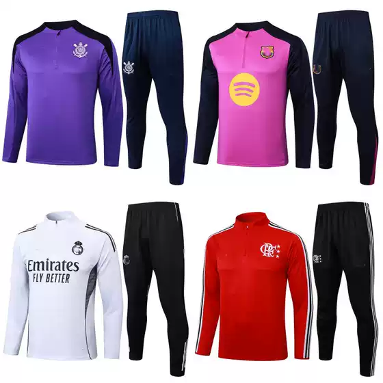 2526 Real Madrid Marseille AC Barcelona Paris Flamenco Benfica Chelsea Juve Long Sleeve Football Training Suit