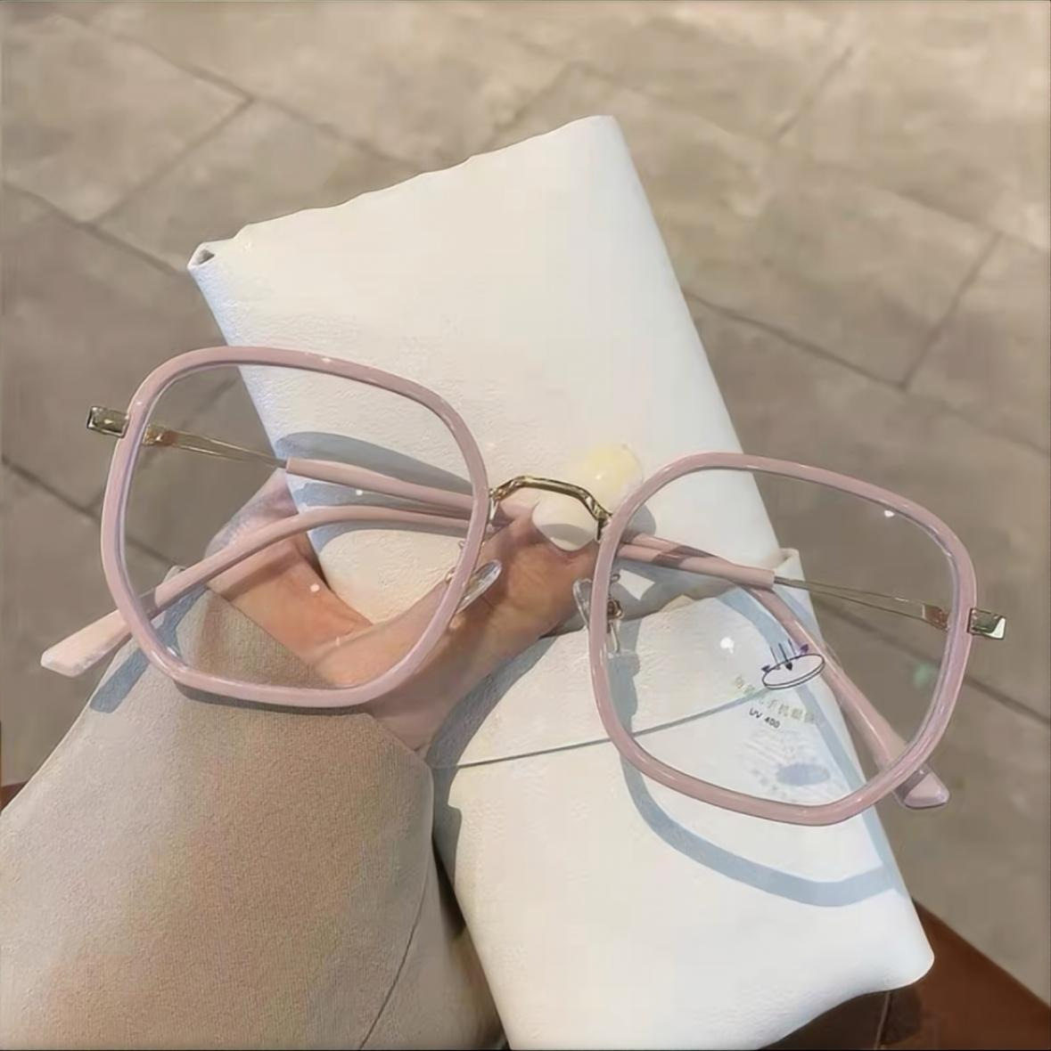 Xiaohongshu same style Internet celebrity glasses frame female cream sweet style plain frame anti-blue light glasses can be equipped with myopia glasses