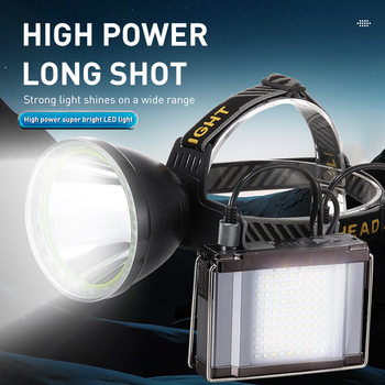 New strong light split headlamp super bright led head-mounted waterproof outdoor lamp 20000 mA miner's lamp P50 headlamp