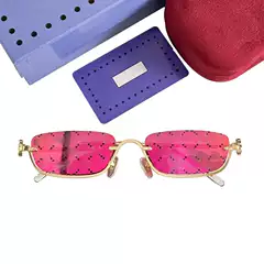 Luxury Designer Sunglasses for Women, Trendy and Unique Small Square Frame, Hot-Selling Retro Half-Frame Uv400 Sunglasses 1278