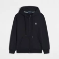 Zippered black clothes with white logo
