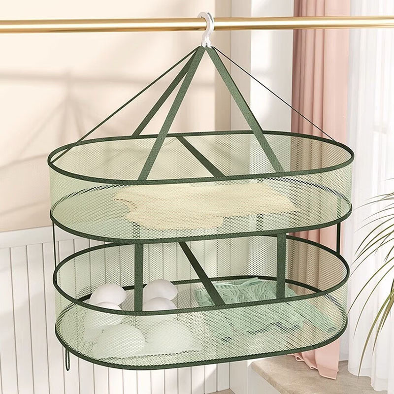 Foldable Anti-Deformation Household Drying Basket, Home Clothes Drying Net, Sock Drying Basket, Flat Drying Rack