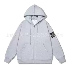 Cross-Border Hot-Selling Men's and Women's Hooded Sweatshirts with Logo Heat Transfer, European Size Zip-Up Shirts Wholesale