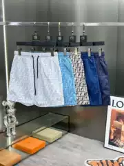 Cross-Border Foreign Trade Wholesale Summer Men's Trendy Beach Shorts Quick-Dry Shorts with Double F Letter Print Casual Pants