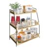 Cross-Border Spot Solid Wood Three-Layer Storage Rack Household Kitchen Spice Organizer Wooden Cosmetics Storage Rack
