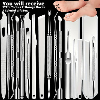 Hot-Selling 10-Piece Hand and Foot Care Tool Set, Soft Foot Care Series, Stainless Steel Nail Groove Dead Skin Set