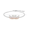 Gradient champagne double swan white gold bracelet