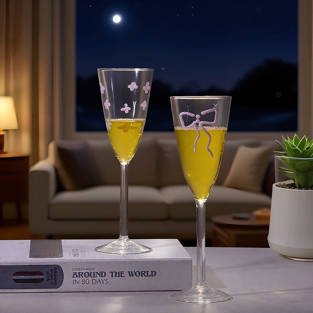 Creative Bow Glass Red Wine Glass Tall Wine Glass Popular Champagne Glass Wine Glass Ins Popular Cocktail