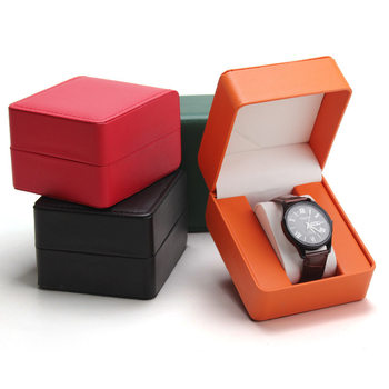 2026Pu Leather Frosted Rounded Corner Watch Box Display Square Box Watch Packaging Box Gift Storage Box Year of the Horse