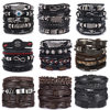 European and American cross-border leather hand-woven men's bracelet hip-hop punk diy set series first jewelry wholesale