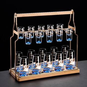 High-End White Wine Glass Wine Dispenser Home Set Crystal Glass Blue Mountain Wine Bottle Living Room Coffee Table Small Wine Glass Gift Box