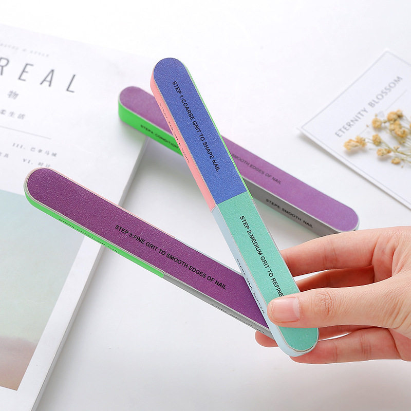 Nail File grinding strip six-sided polishing file nail tool suit double-sided beginner printing nail grinder