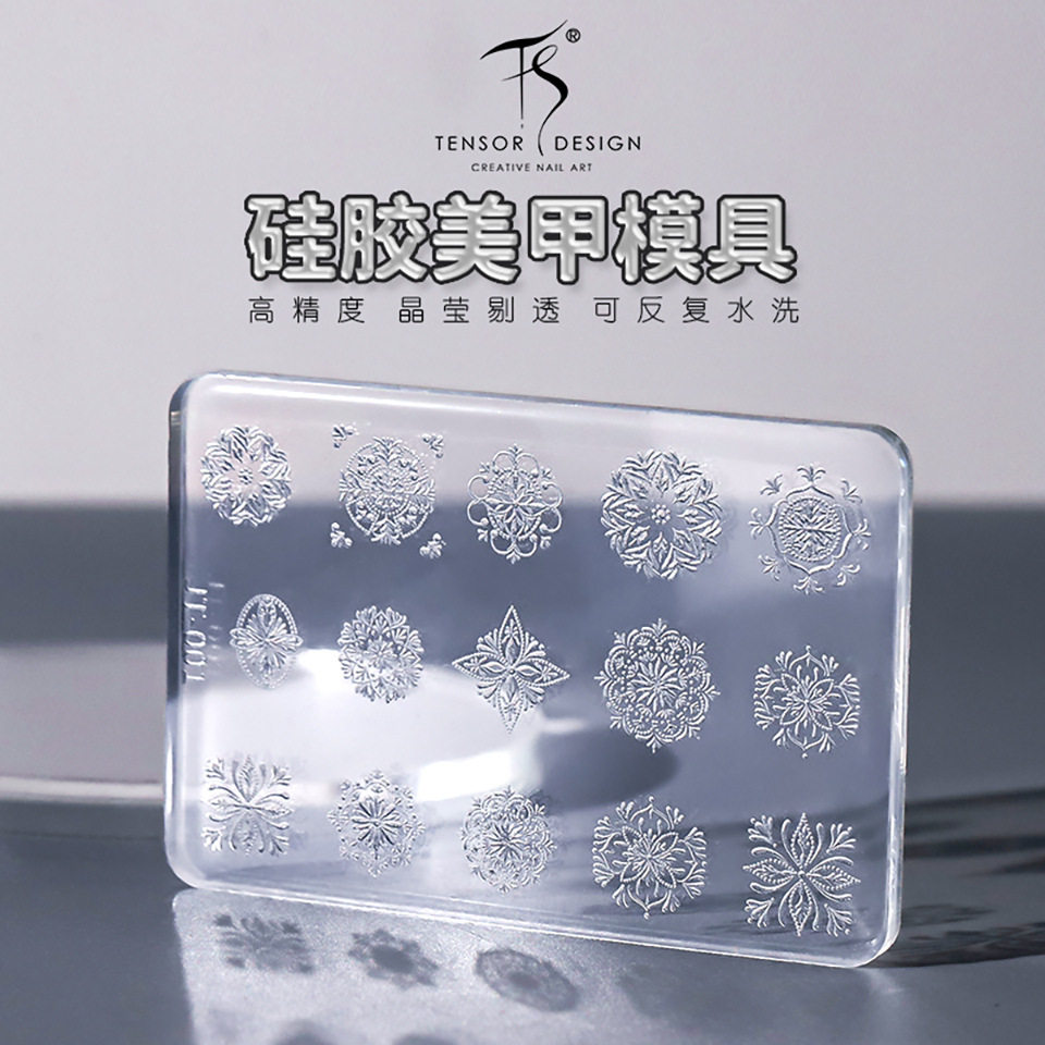 Cross-border 3D relief silicone carving mold for nail art snowflake lace Bohemian butterfly glue drop mold