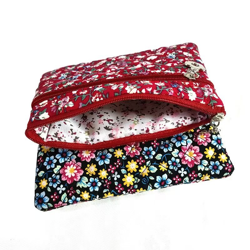 3005S Coin Purse Women's Retro Three-pull Fabric Card Bag Middle-aged and Elderly Handheld Small Wallet Coin Bag Key Bag