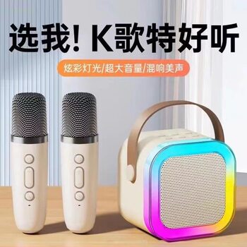 K12 Singing Device Bluetooth Speaker Wireless Karaoke Small Speaker Children's Microphone with Mic Amazon Cross-Border