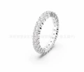 Single row diamond white gold white diamond ring size 6