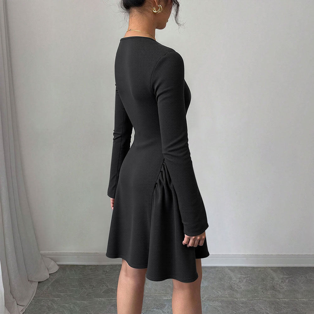Elegant U Neck Long Sleeve Bodycon Dress Spring Summer Collection Perfect for Parties and Events Wholesale Available