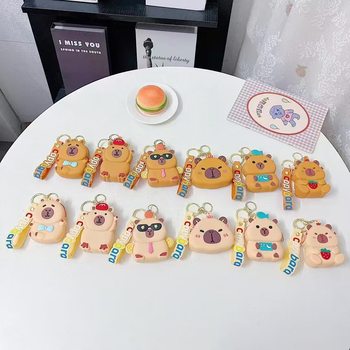 New Creative Kapibara Silicone Coin Purse Cute Student Children's Headphone Bag Portable Storage Bag Small Gift