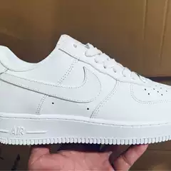 Pure White Air Force One First-Layer Cowhide Af Black Warrior All-White Classic Low-Top White Shoes Couple Sports Sneakers