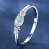 Jiuqin Jewelry Cross-border E-commerce Hot Selling Explosions silver Opal Ring Ring Fashion Trend Women's Tail Ring Ring
