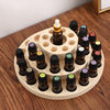 38-Slot Essential Oil Display Rack, 360-Degree Rotating Three-Layer Solid Wood Bottle Organizer, Desktop Storage Display Tray, Doterra