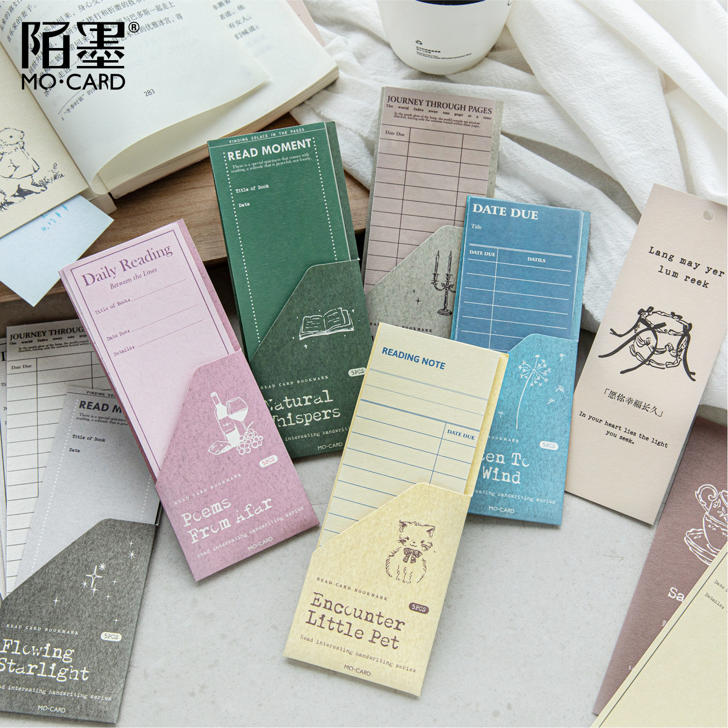 Jilu Mo Mo Reading Card Bookmark Reading Fun Notes Series Light Retro Student Reading Book Clip Marking Card