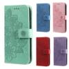 Suitable for iPhone 17 Embossed Seven-Petal Flower Phone Case, Apple 16/15 Card Holder Stand, S25 Google Protective Case