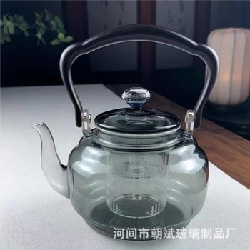 Household smoky gray star beam pot simple borosilicate glass available electric ceramic stove heating cooking dual-use flower teapot