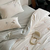 Class a 100S High-Count Long-Staple Cotton Brushed Cotton Spring and Summer Silk Four-Piece Set with Embroidered Butterflies Pure Cotton Bedding for All Seasons