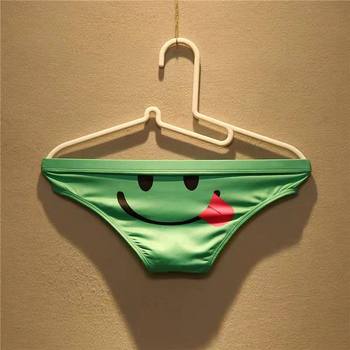 Factory Direct men's personalized printed briefs cotton low waist autumn and winter fashion student youth sexy cross-border Fashion