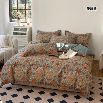 2025 New Eco-sanding Four-piece Set High Weight Plant Cashmere Quilt Cover Bed Sheet Skin-friendly Student Dormitory Gift