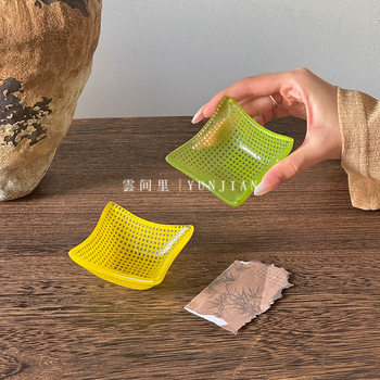 Creative Dopamine Colorfuled Glass Bowl, Exquisite Water Drop Bowl, Fruit Bowl, Household High-End Dessert Bowl, Dipping Sauce Small Dish Bowl