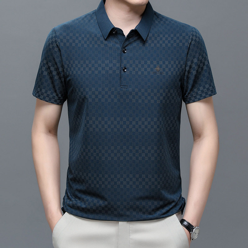 Summer men's short-sleeved T-shirt for middle-aged men casua...