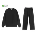 Dark gray round neck straight suit