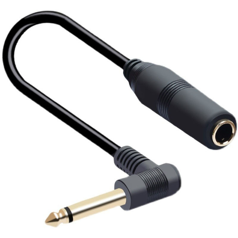 Microphone Audio 6.3/6.35/6.5 Male to Female Mono Elbow Audio Cable Microphone Connection Cable