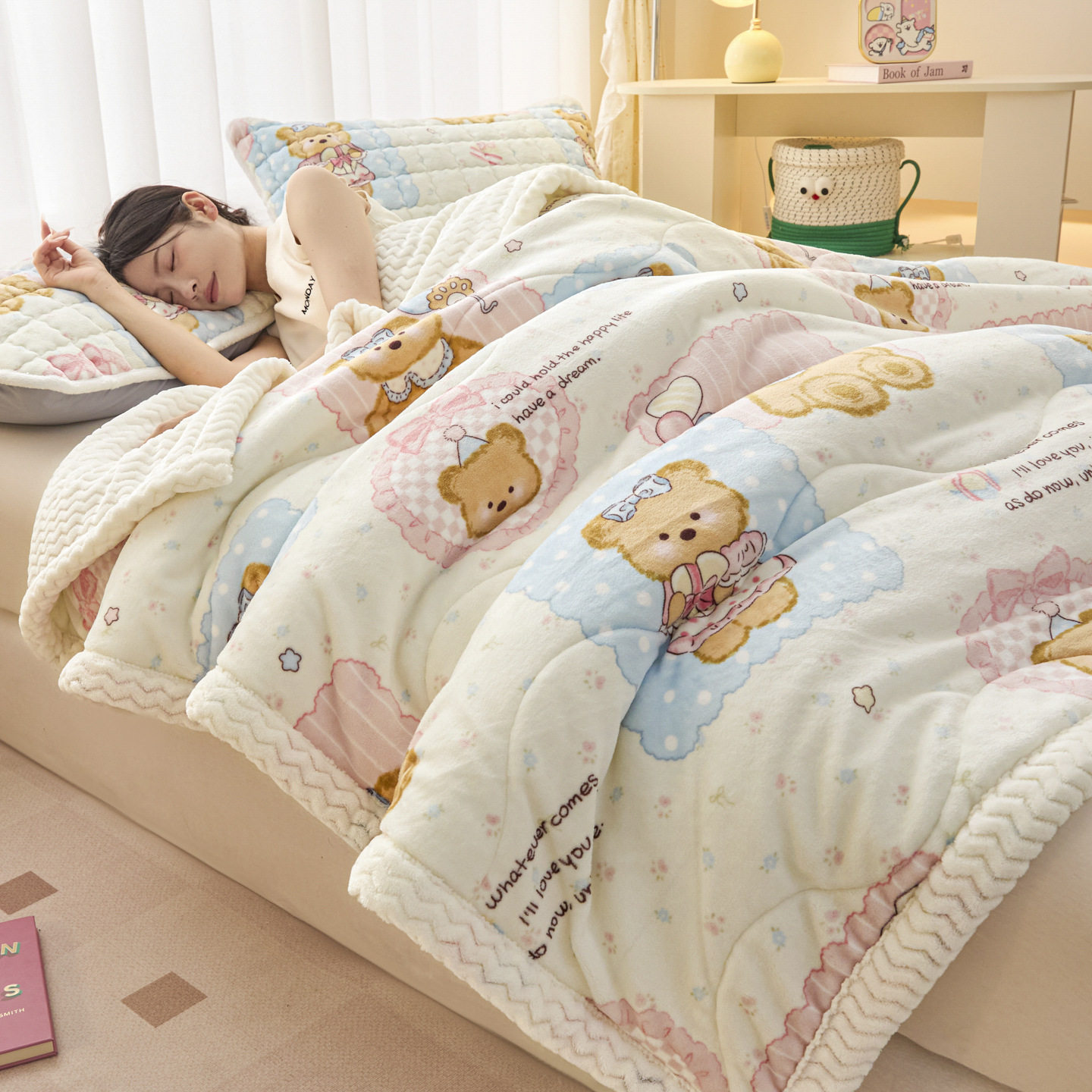 2025 New Cartoon Cute Milk Velvet Blanket Nap Blanket Office Lunch Blanket Sofa Blanket Cover Blanket