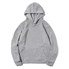 2024 Fall New Basic Solid Color Fleece-Lined Unisex Loose Trendy Sweatshirt Wholesale Available