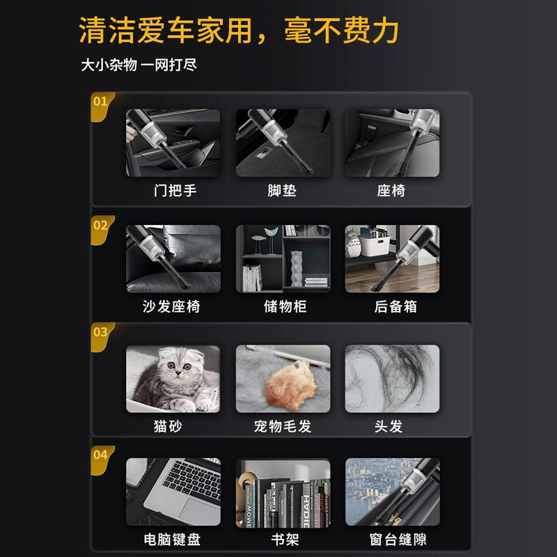 [Luo Yonghao recommend] Car Vacuum Cleaner Car Wireless Charging Large Suction Power Super Small Handheld