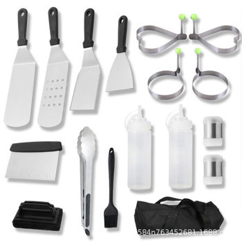 Factory Stainless Steel Spot Teppanyaki Shovel Set Barbecue Tools Cooking Shovel Fork Knife Set Combination Barbecue Tools