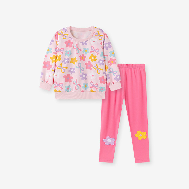 Source Factory Autumn Girls' Set Wholesale, [Style] Long-sleeve Baby Set, Cute Floral Kids' Outfit