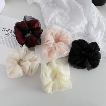 Double-Layer Mesh Hair Tie for Women, High-End Luxury Hair Accessory, Ins-Style Bun Hair Rope, Customizable