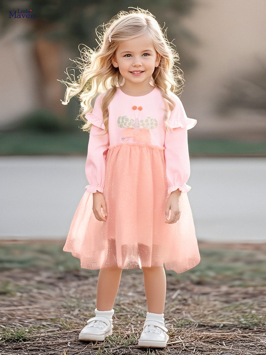 [Style] Kids' Dress Wholesale, Autumn Girls' Tulle Dress, Cute Kids' Dress