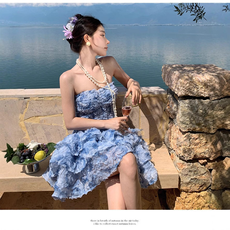 Sweetheart Neckline Floral Mini Dress for Women Summer Fit and Flare Style Perfect for Petite Figures Wholesale