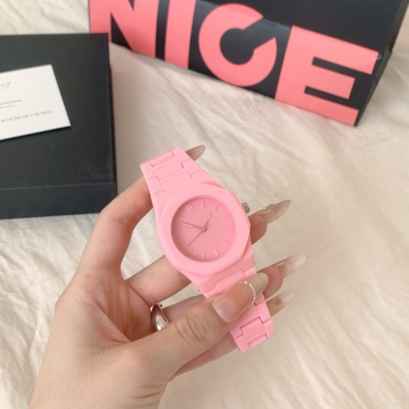Pink Large Dial High-Value Chain Watch Fashion Trend High-End Temperament Quartz Watch for Girls Student Exam