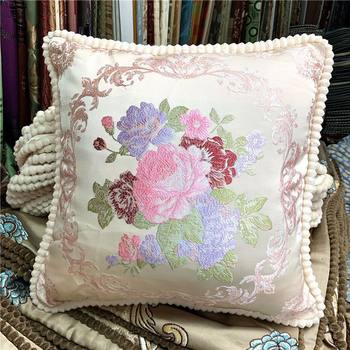 European-style Pillow Case Living Room Sofa High-end Embroidered Jacquard Backrest Cushion Pillow Case Large Car Cushion Waist Cushion