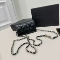 Silver buckle caviar black
